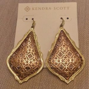 Kendra Scott Adair Earrings Gold/Rose Gold Rare